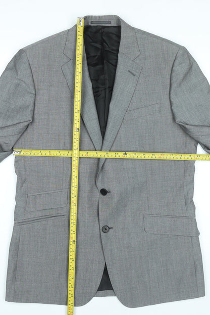 Jaeger Men’s Grey Wool Mohair Blazer 40R Regular Fit Jacket