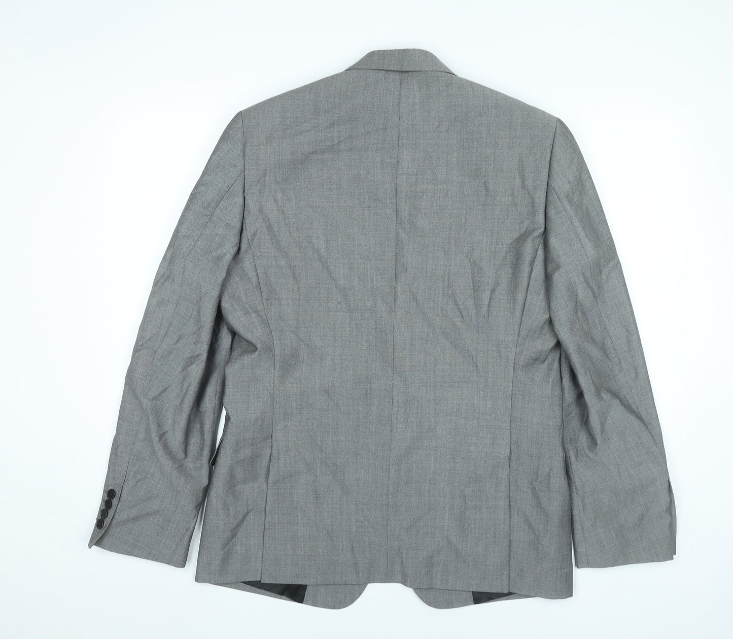 Jaeger Men’s Grey Wool Mohair Blazer 40R Regular Fit Jacket