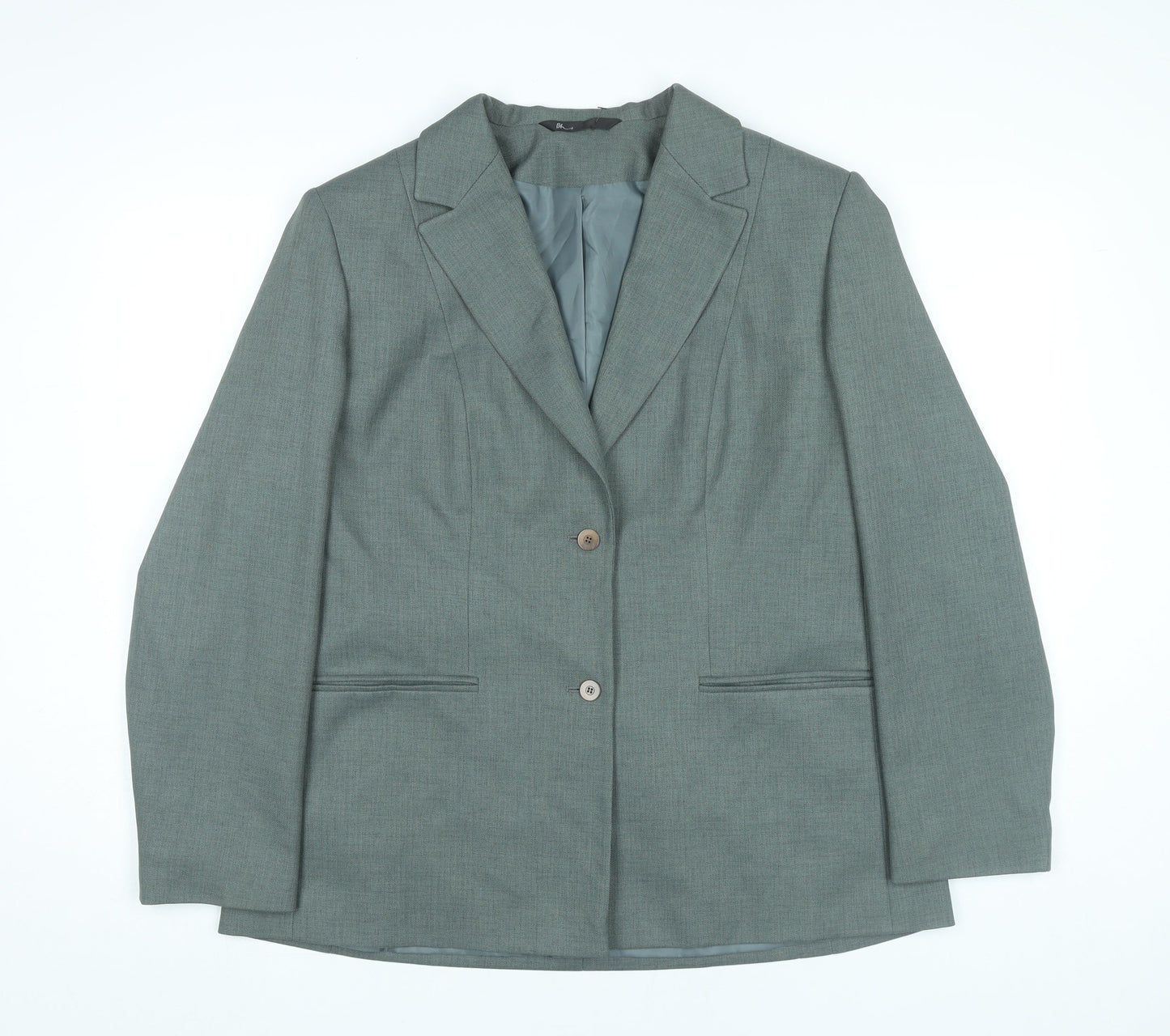 BHS Womens Grey Size 18 Notch Lapel Two-Button Blazer Jacket