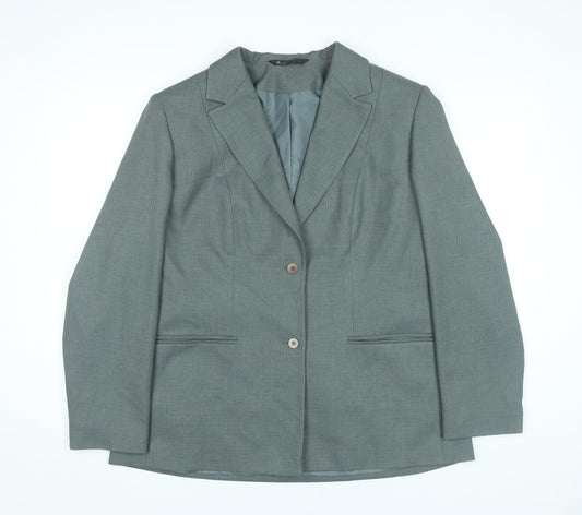 BHS Womens Grey Size 18 Notch Lapel Two-Button Blazer Jacket