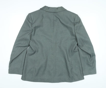 BHS Womens Grey Size 18 Notch Lapel Two-Button Blazer Jacket