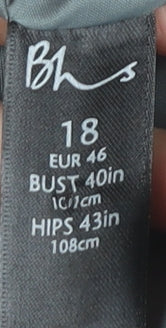 BHS Womens Grey Size 18 Notch Lapel Two-Button Blazer Jacket