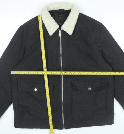 Mens UK Size L New Look Black Bomber Jacket