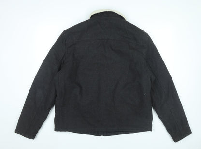 Mens UK Size L New Look Black Bomber Jacket