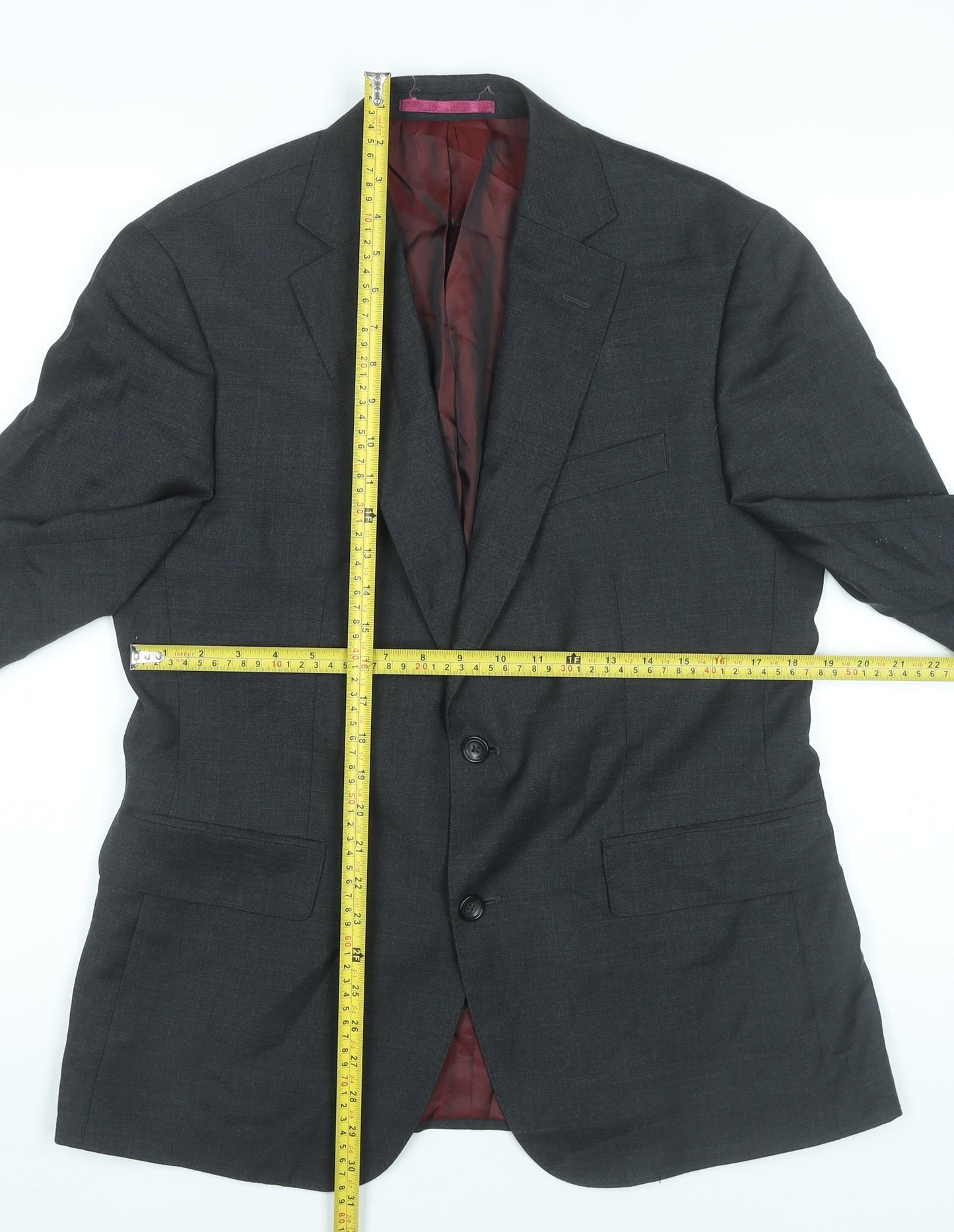Mens UK Size 40 Charles Tyrwhitt Regular Grey Suit Jacket