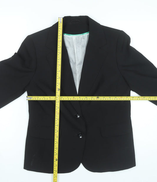 Dorothy Perkins Womens Black Blazer UK 14 Regular Fit Work Jacket