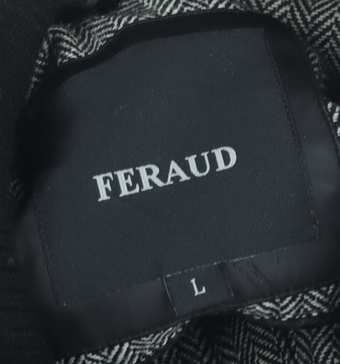 Mens UK Size L Feraud Black Military Jacket