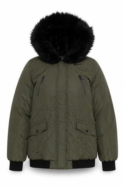 Womens UK Size 14 New Look Green Puffer Jacket