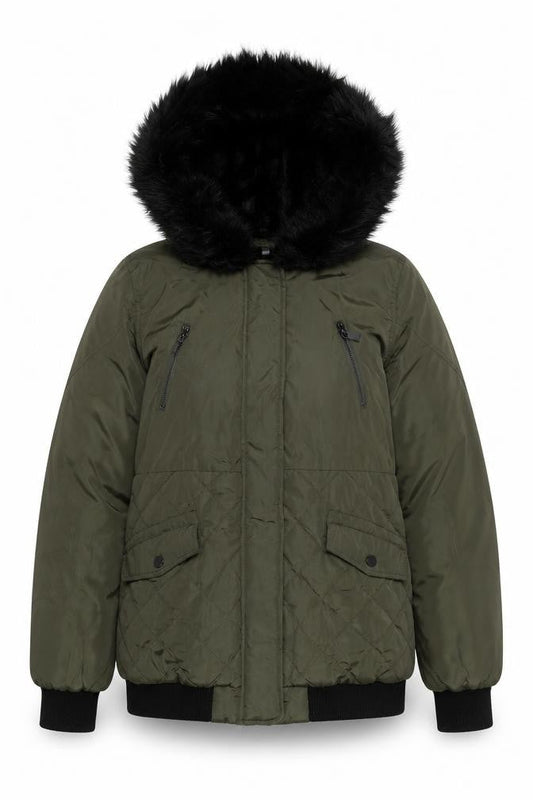 Womens UK Size 14 New Look Green Puffer Jacket