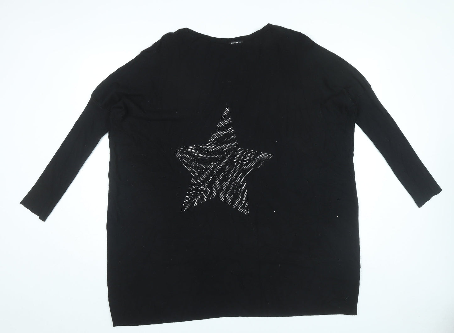 Womens UK Size XL Roman Black Pullover Jumper
