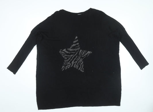 Womens UK Size XL Roman Black Pullover Jumper