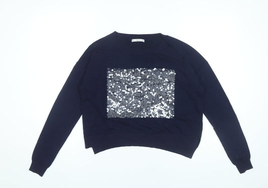 Womens UK Size M Zara Blue Pullover Jumper