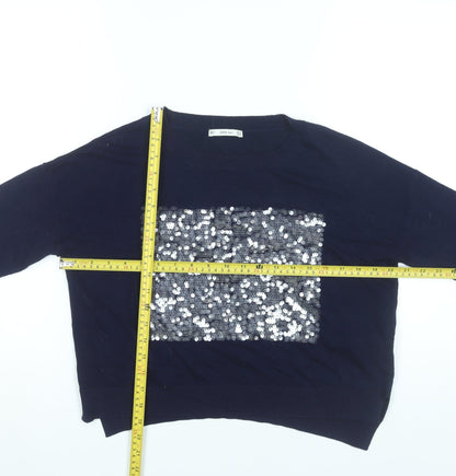 Womens UK Size M Zara Blue Pullover Jumper