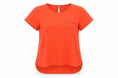 French Connection Women’s Red Tunic Blouse Size S Short Sleeve