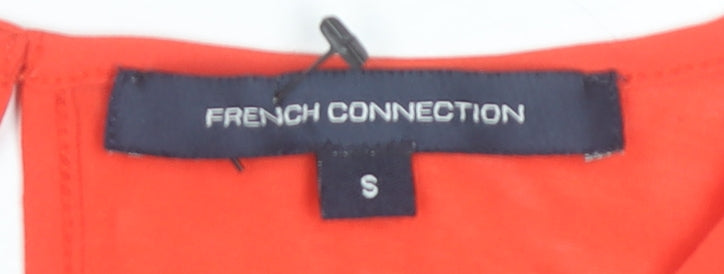 French Connection Women’s Red Tunic Blouse Size S Short Sleeve