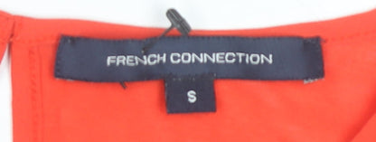 French Connection Women’s Red Tunic Blouse Size S Short Sleeve