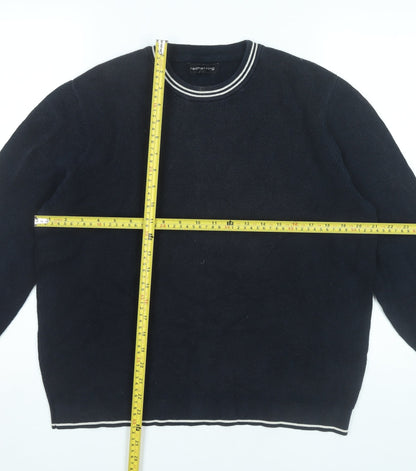 Red Herring Men’s Black Cotton Crew Neck Jumper Size L