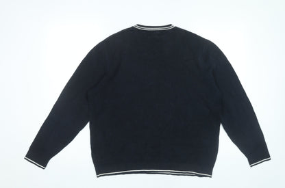 Red Herring Men’s Black Cotton Crew Neck Jumper Size L