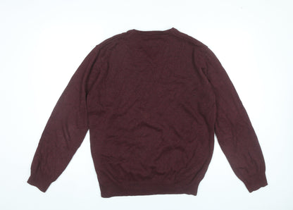 Dunnes Men’s Red V-Neck Cotton Knit Jumper Size M