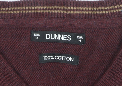 Dunnes Men’s Red V-Neck Cotton Knit Jumper Size M