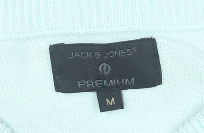 Jack & Jones Men’s Blue Purple Cotton V-Neck Pullover Jumper Size M