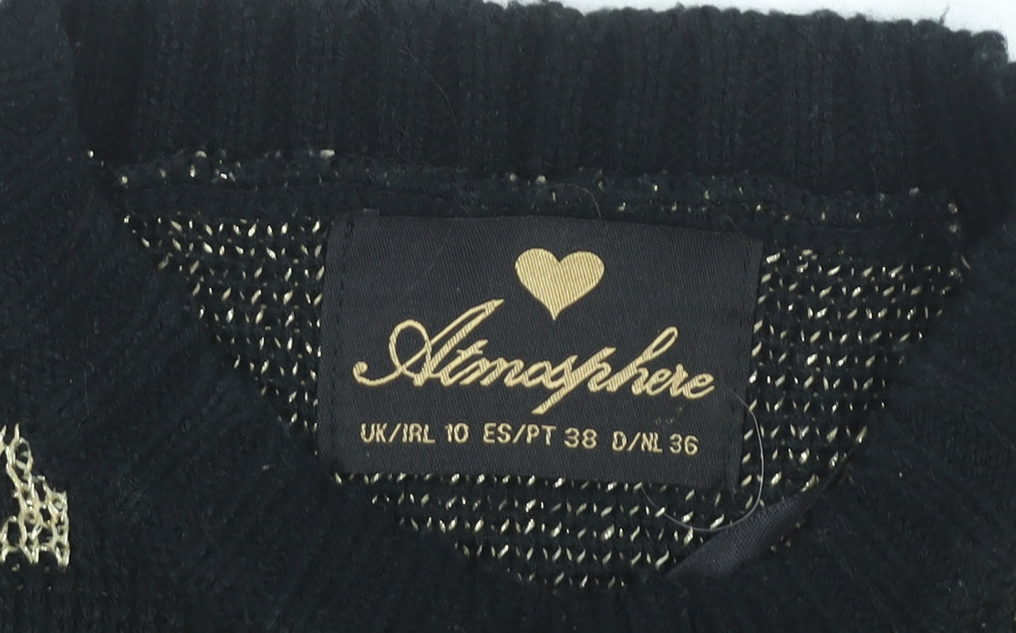 Womens UK Size 10 Atmosphere Black Pullover Jumper