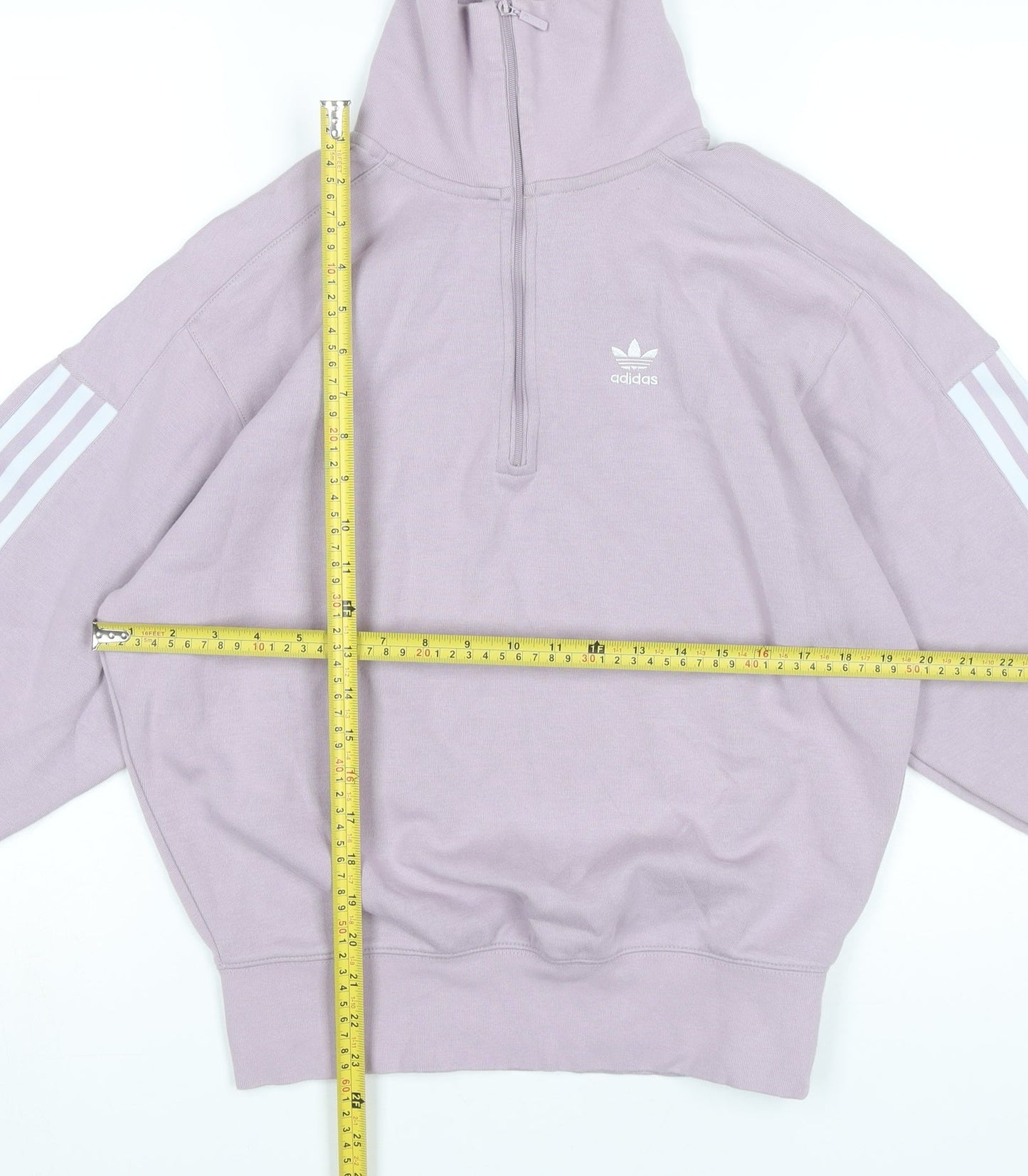 Adidas Womens Purple 1/2 Zip Sweatshirt UK 8 Cotton Blend Logo