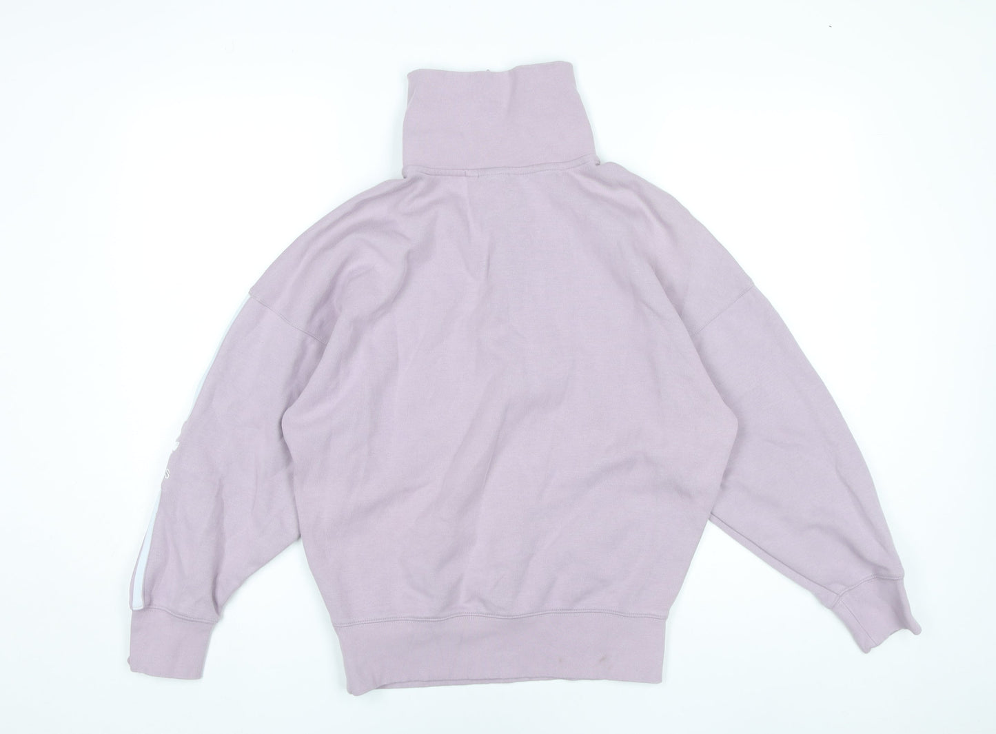 Adidas Womens Purple 1/2 Zip Sweatshirt UK 8 Cotton Blend Logo