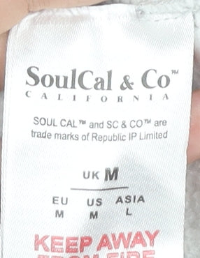 Mens UK Size M SoulCal & Co Grey Pullover Hoodie