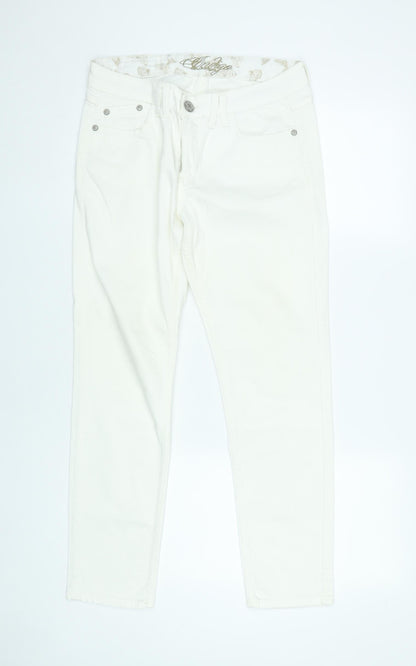 Marks and Spencer Women’s White Skinny Jeans Size 12 Short Stretch Denim