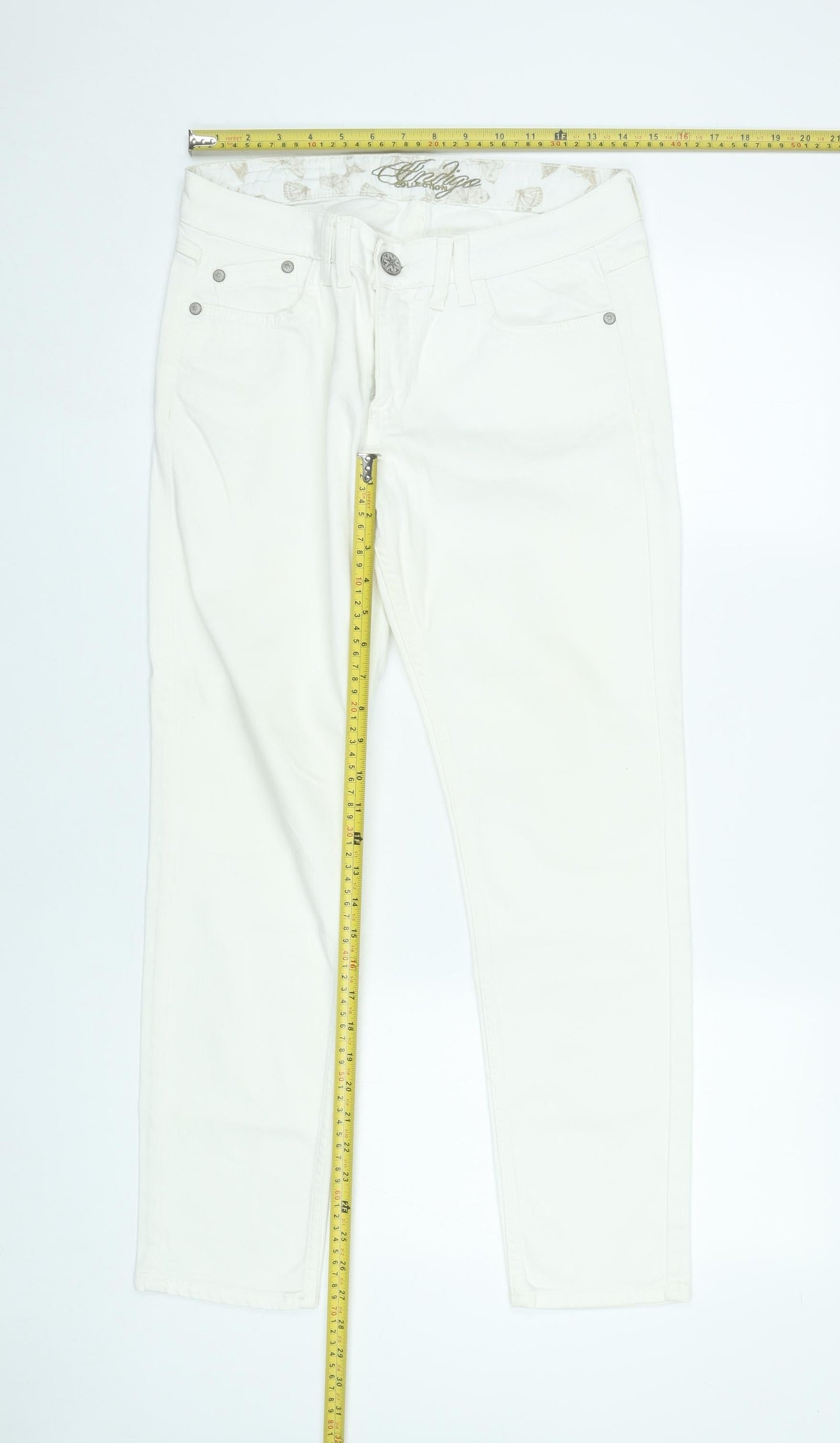 Marks and Spencer Women’s White Skinny Jeans Size 12 Short Stretch Denim