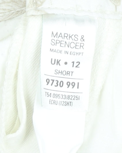 Marks and Spencer Women’s White Skinny Jeans Size 12 Short Stretch Denim