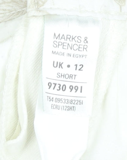 Marks and Spencer Women’s White Skinny Jeans Size 12 Short Stretch Denim