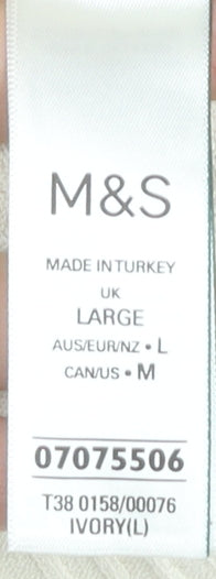 Marks and Spencer Men’s Ivory Polo Shirt L Knit Viscose Blend