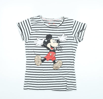 Womens UK Size XS Disney Black Basic T-Shirt