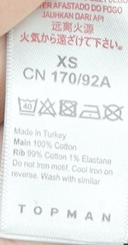 Topman Men's XS Yellow White Black Colourblock Retro T-Shirt