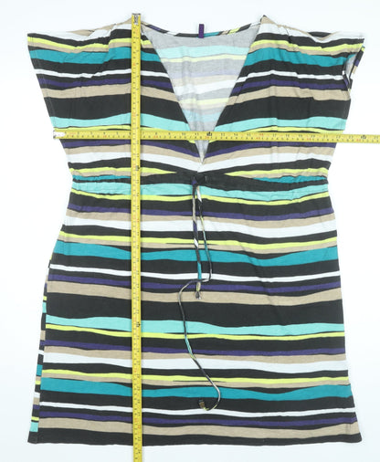 Figleaves Women’s Multicoloured Striped Knee Length Shift Dress L