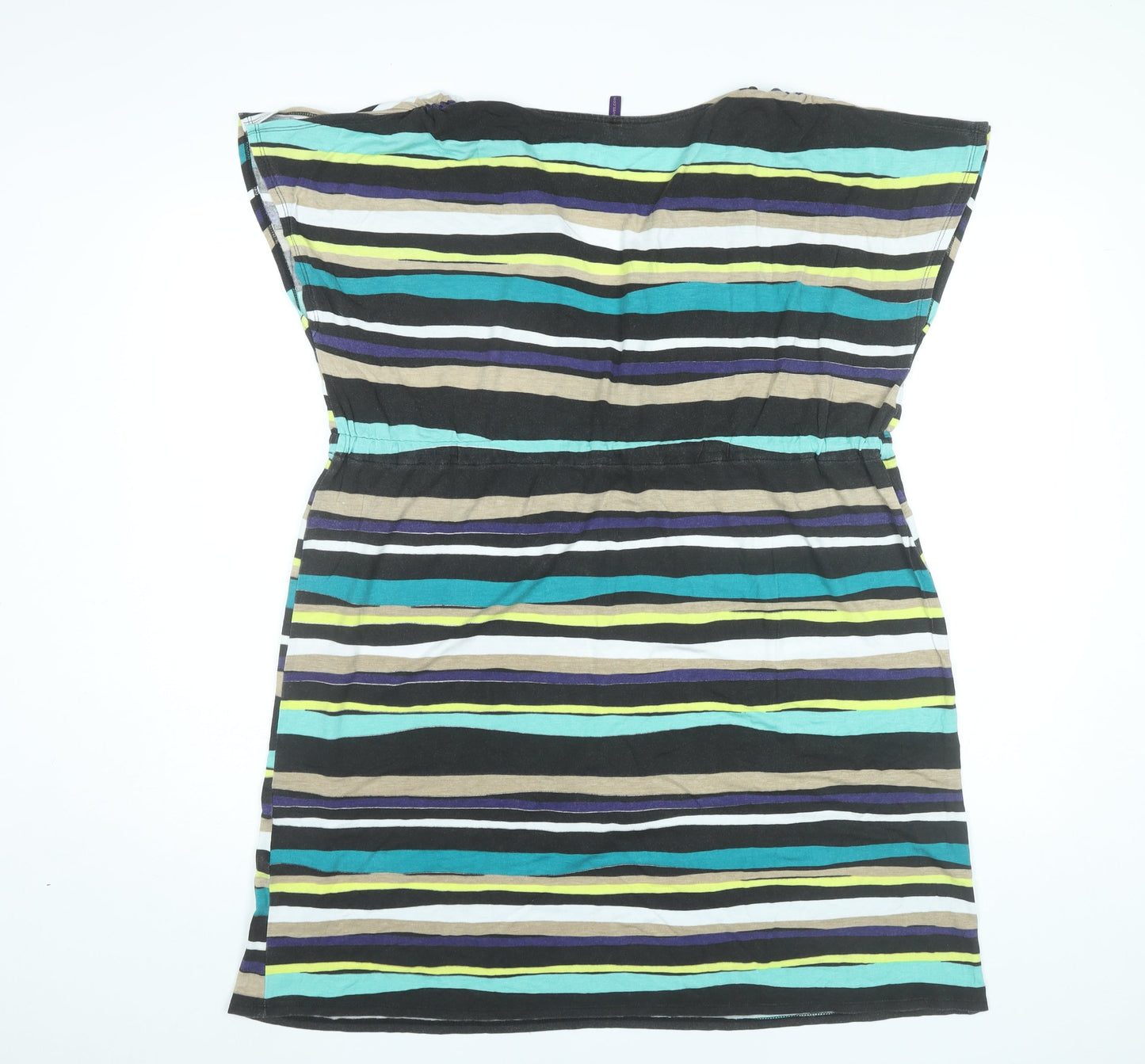 Figleaves Women’s Multicoloured Striped Knee Length Shift Dress L