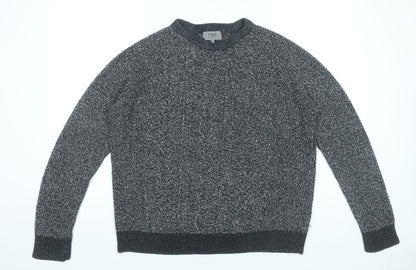 Marks and Spencer Mens Grey XL Cable Knit Crew Neck Jumper
