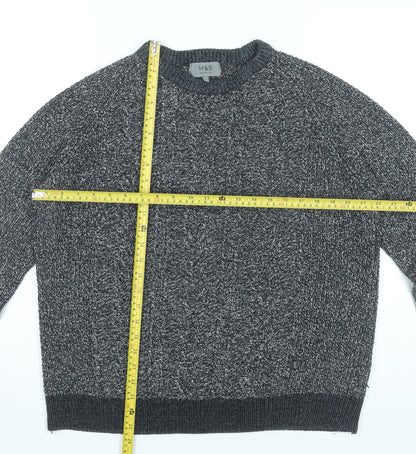 Marks and Spencer Mens Grey XL Cable Knit Crew Neck Jumper