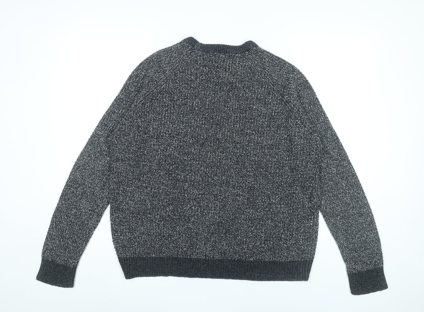 Marks and Spencer Mens Grey XL Cable Knit Crew Neck Jumper