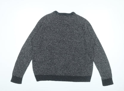 Marks and Spencer Mens Grey XL Cable Knit Crew Neck Jumper
