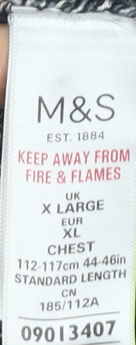 Marks and Spencer Mens Grey XL Cable Knit Crew Neck Jumper