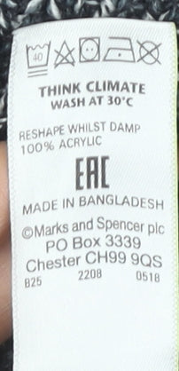 Marks and Spencer Mens Grey XL Cable Knit Crew Neck Jumper