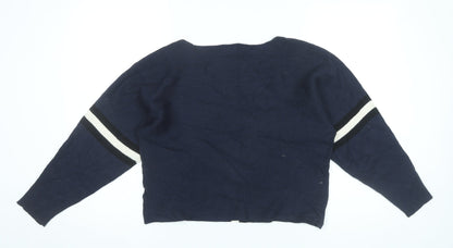 Apricot Women Blue Size 14 Pullover Jumper Long Sleeve Knit