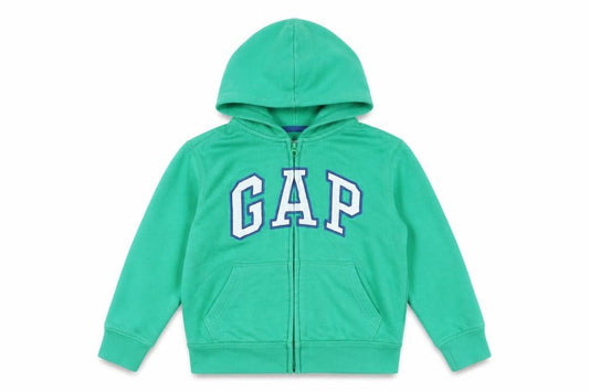 GAP Kids Boys Green Full Zip Hoodie Age 6-7 Years Logo Sweatshirt
