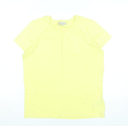 Womens UK Size M Hobbs Yellow Basic T-Shirt