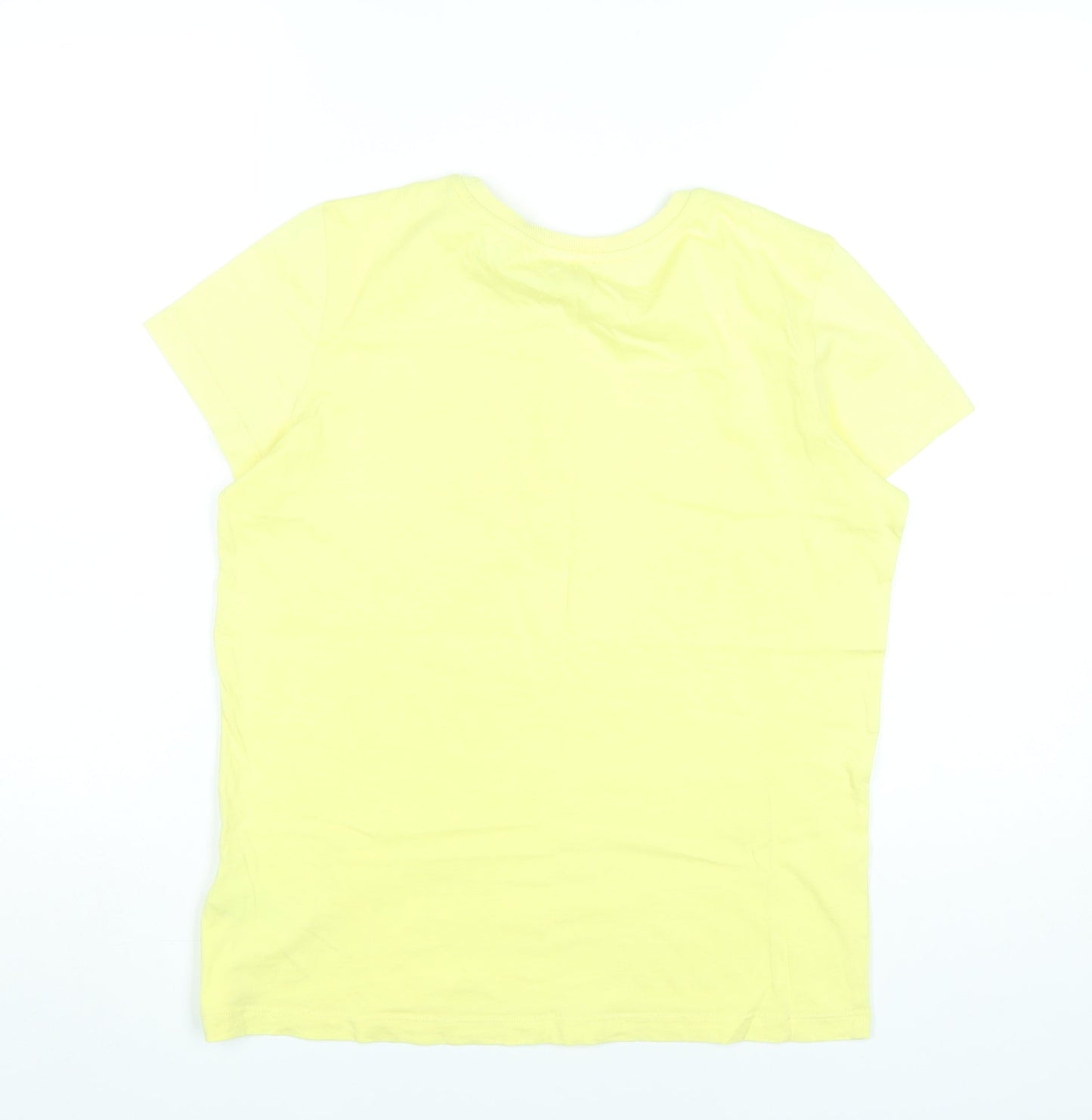 Womens UK Size M Hobbs Yellow Basic T-Shirt