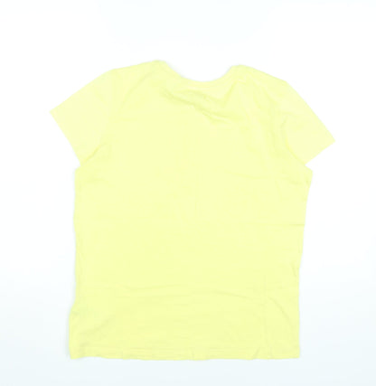 Womens UK Size M Hobbs Yellow Basic T-Shirt