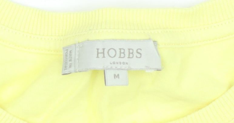 Womens UK Size M Hobbs Yellow Basic T-Shirt